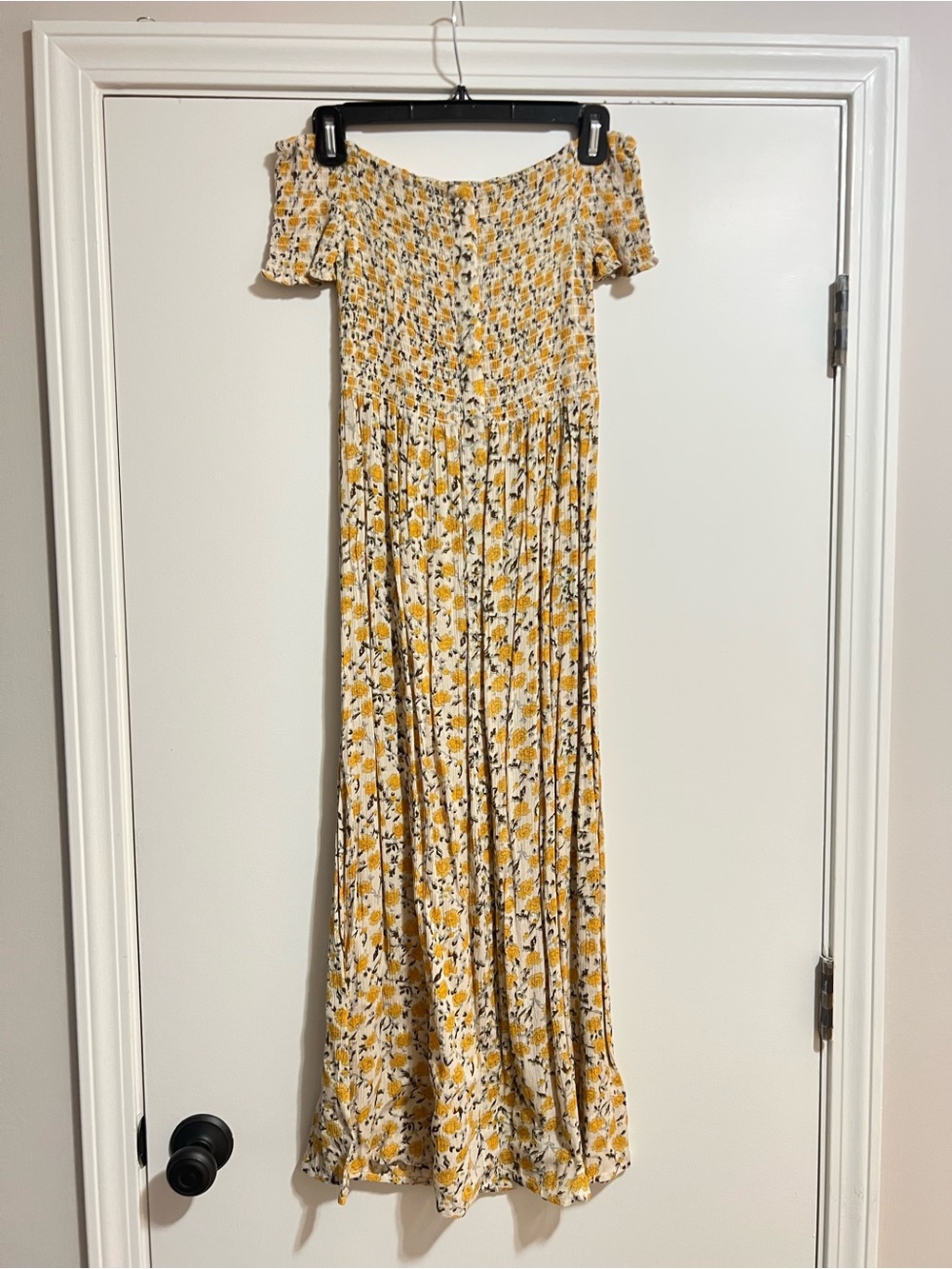 Urban Outfitters Yellow Floral Off-Shoulder Maxi Dress